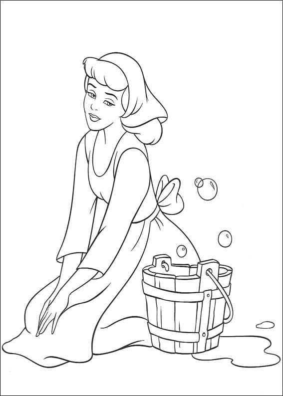 Desenho de Cinderela no Baile para Colorir