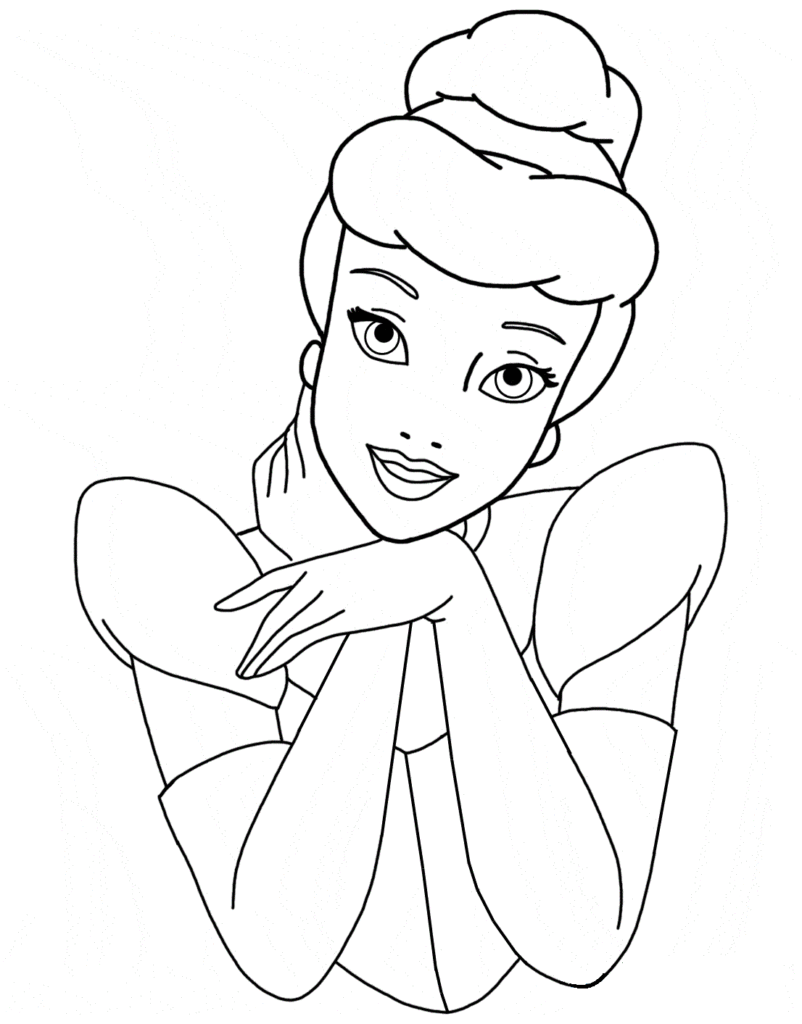 Desenho de Cinderela para Colorir Pdf