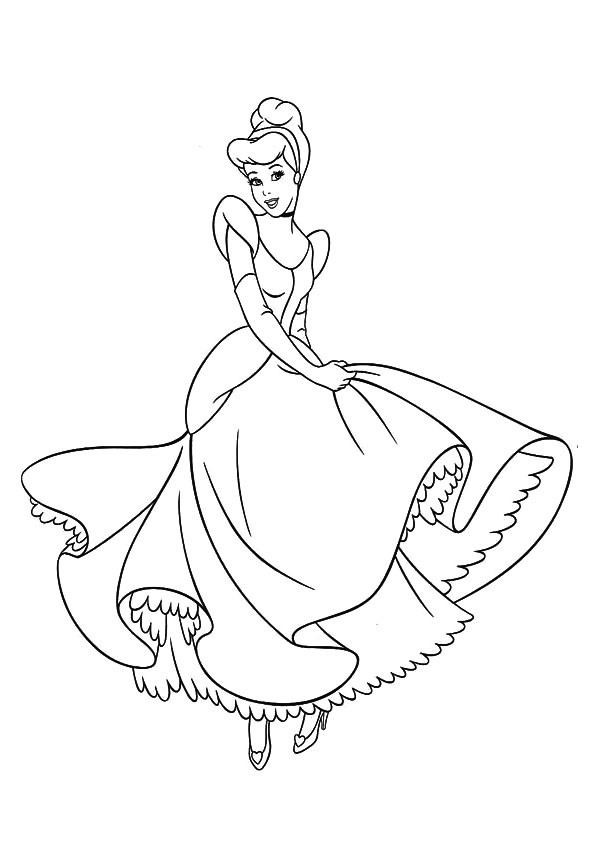 Desenho de Cinderela Pequena para Imprimir Lápis de Cor