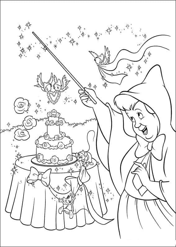 Desenho de Cinderela Simples para Imprimir Lápis de Cor