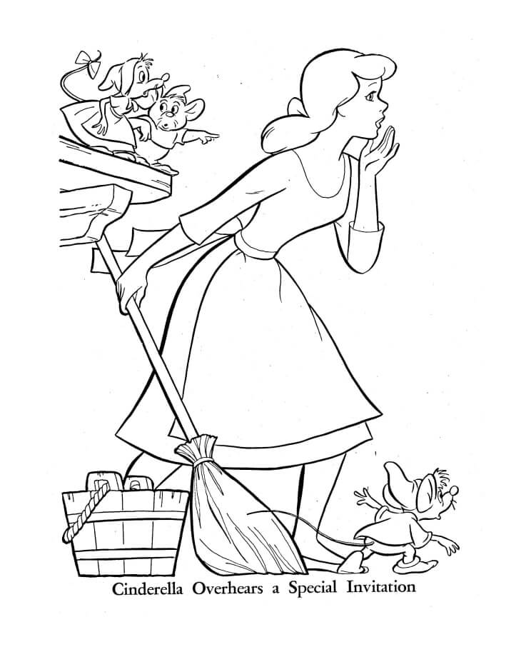 Desenho Surpresa Cinderela para Colorir