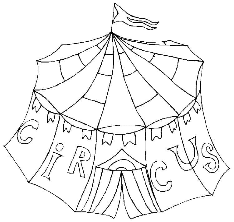 Desenho de a Tenda do Circo para Colorir