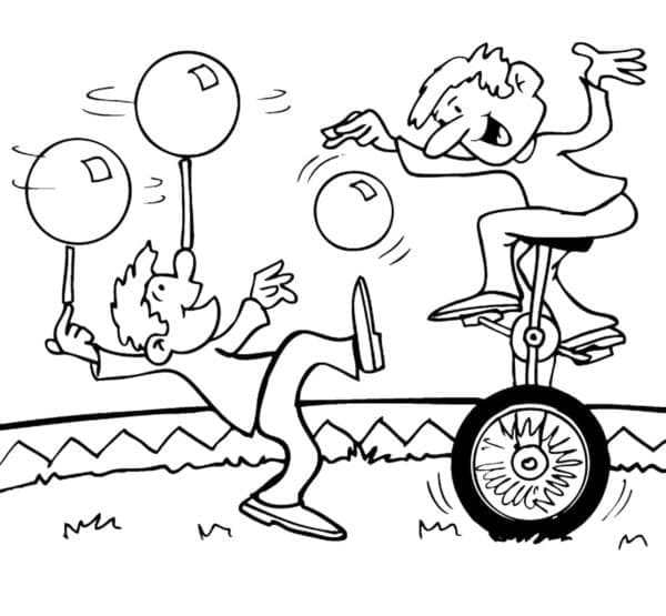 Desenho de Artistas de Circo para Colorir