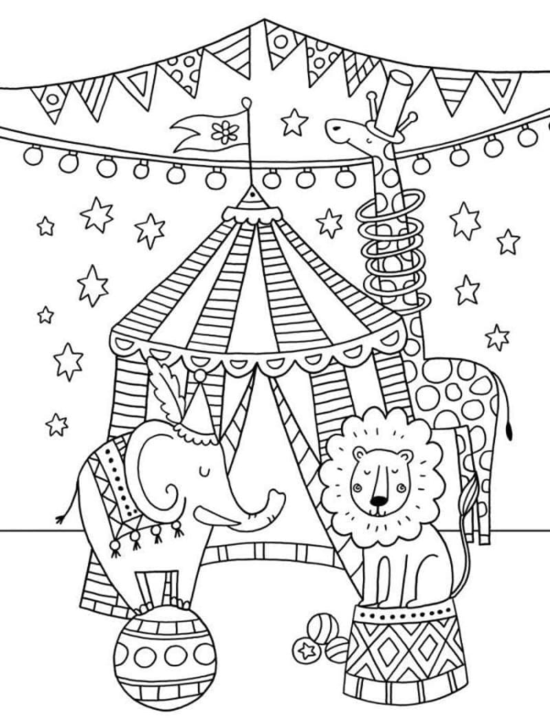 Desenho de Belo Circo para Colorir