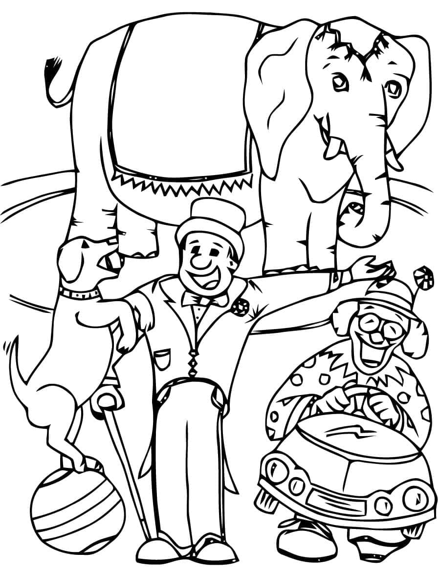 Desenho de Circo Bonito para Colorir Pdf
