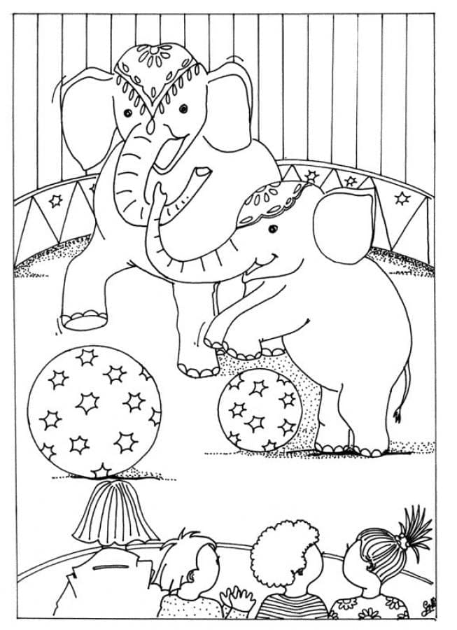 Desenho de Circo Colorido para Colorir Pdf
