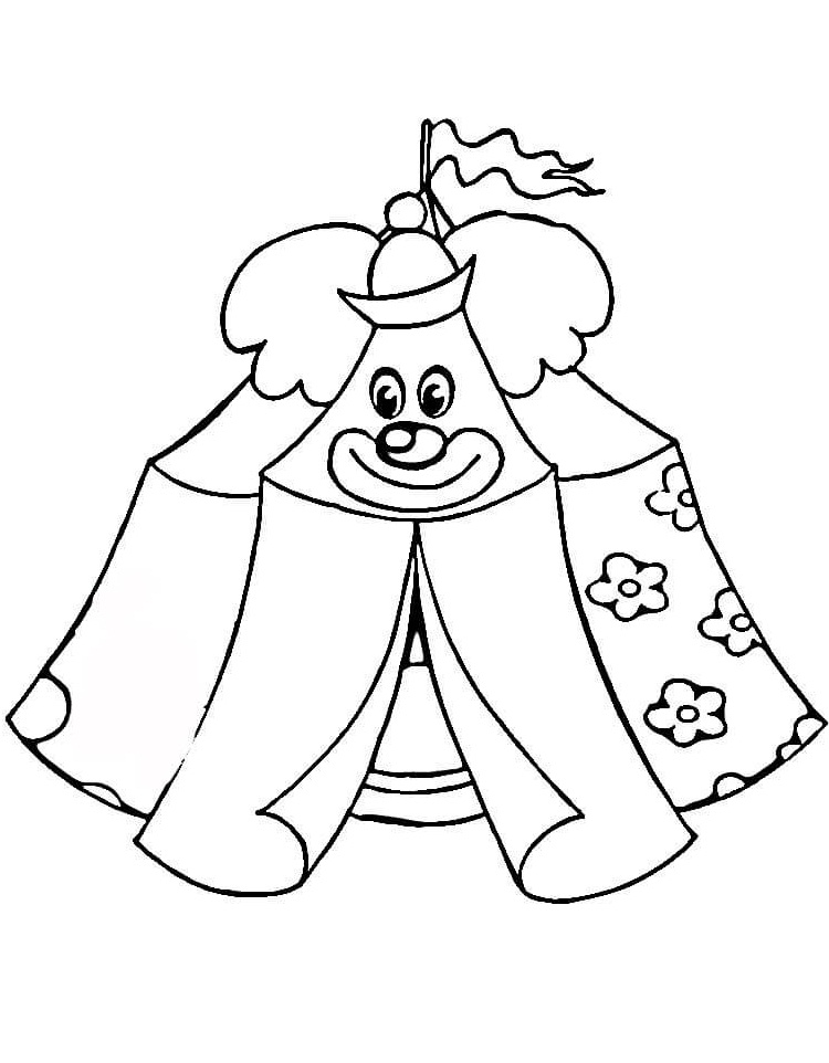 Desenho de Circo com Acrobata para Colorir