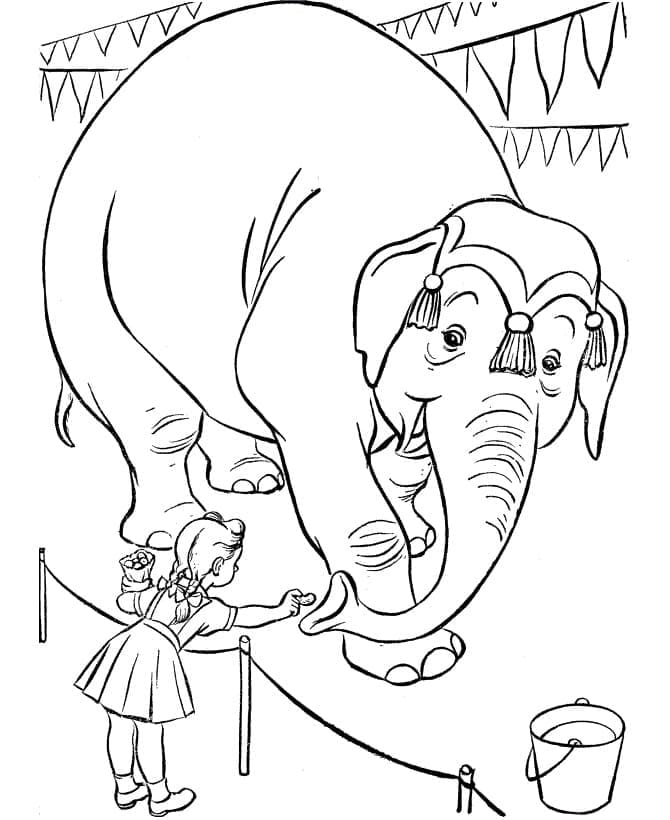 Desenho de Circo Fofo para Colorir Pdf