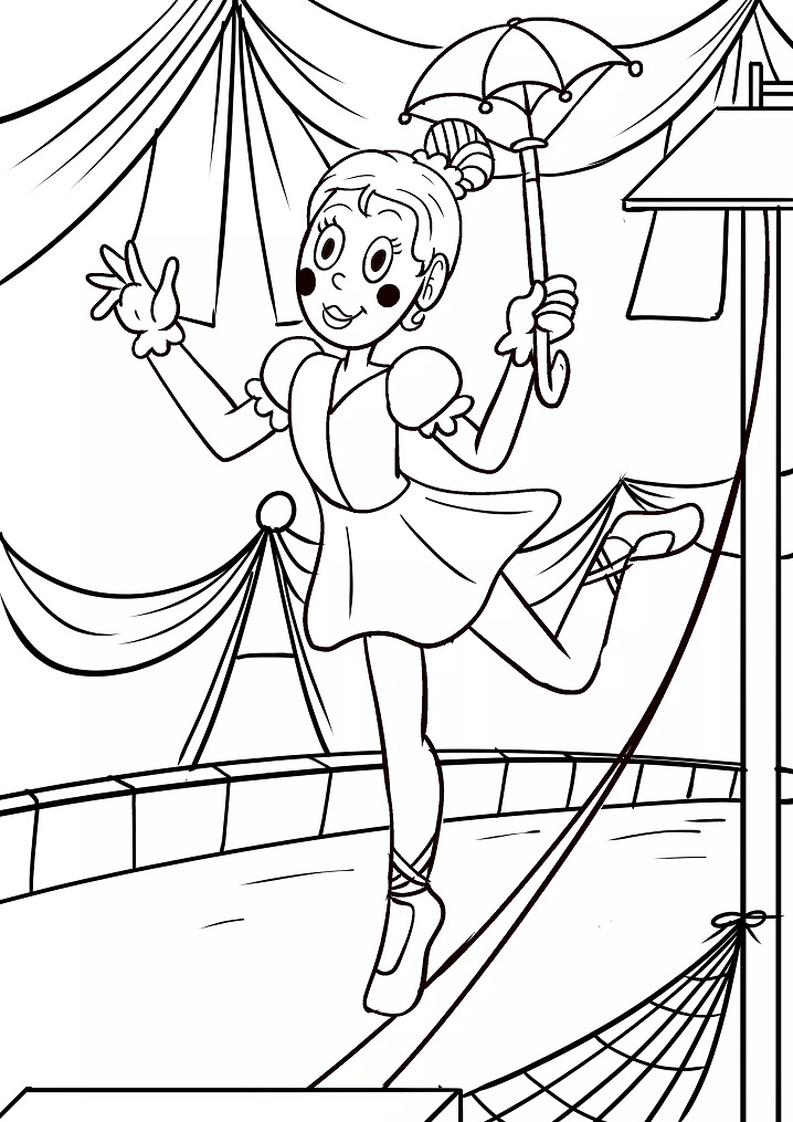 Desenho de Circo Grande para Colorir Pdf