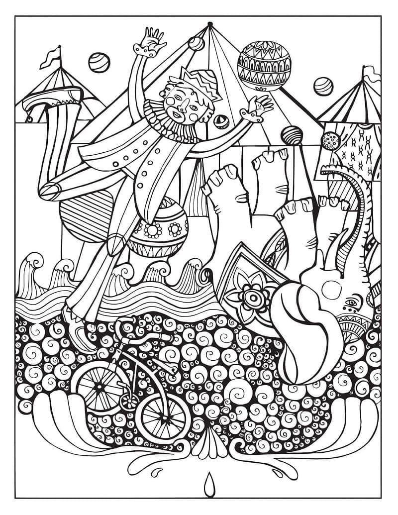 Desenho de Circo Incrível para Colorir