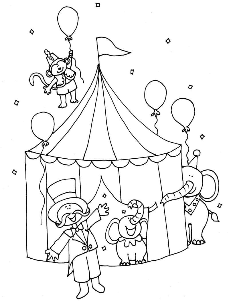 Desenho de Espetáculo de Circo para Colorir