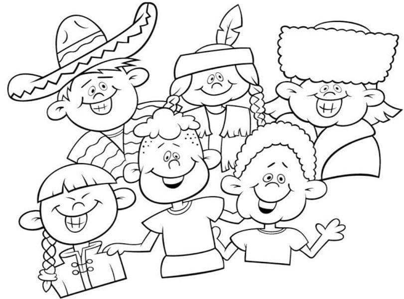 Desenho de Etnias 13 para Colorir