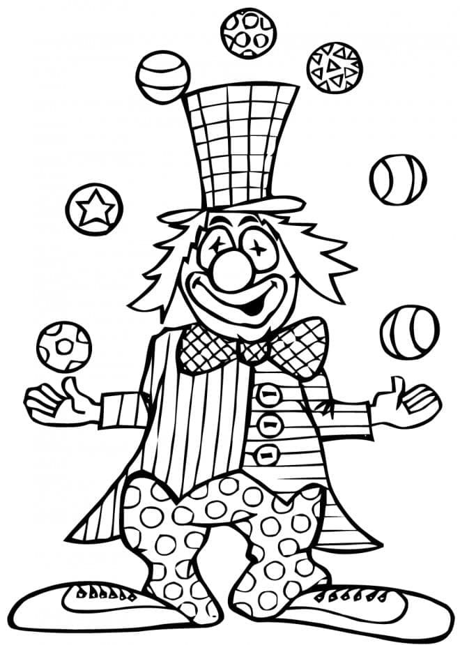 Desenho de Malabarismo de Circo para Colorir
