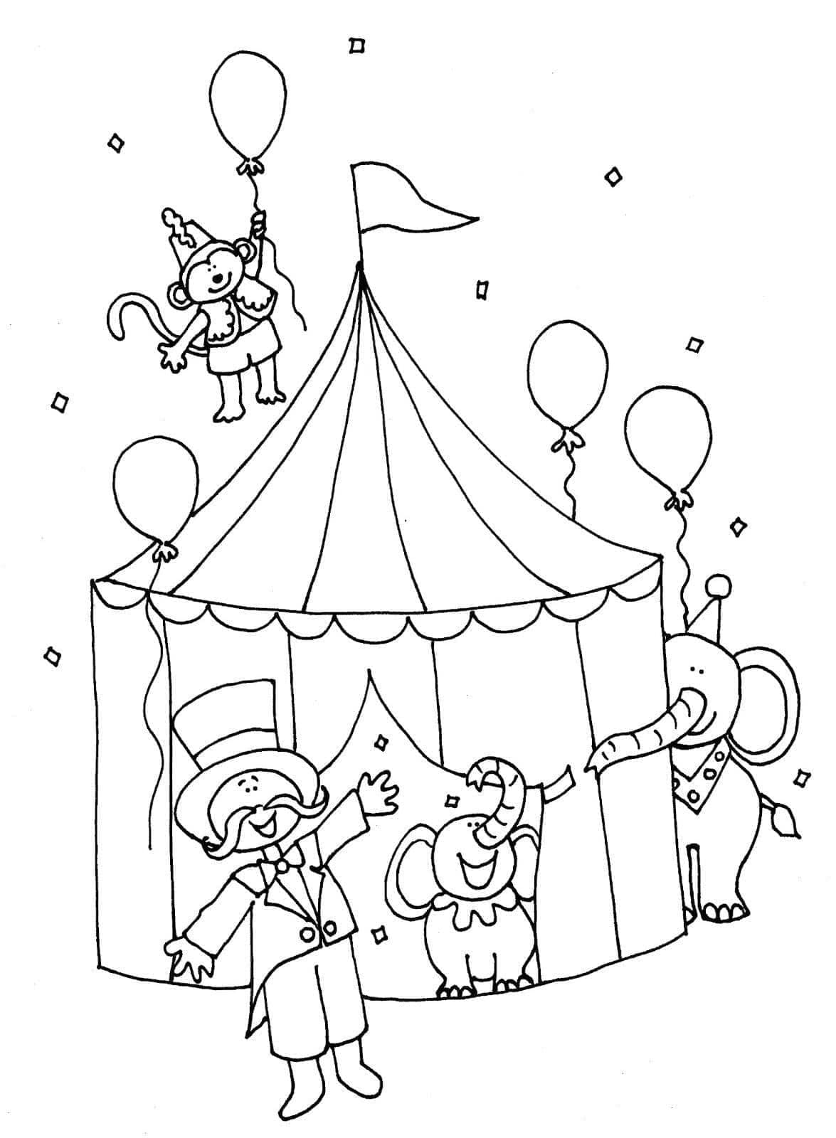 Desenho de o Espetáculo de Circo para Colorir