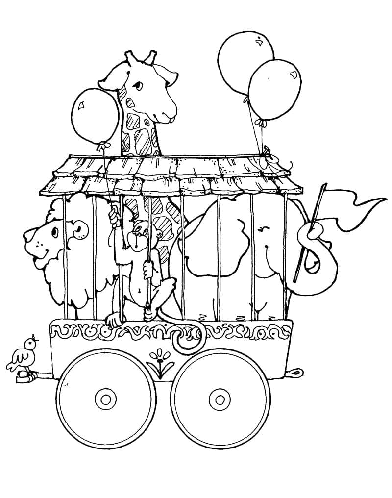 Desenho de os Animais do Circo para Colorir