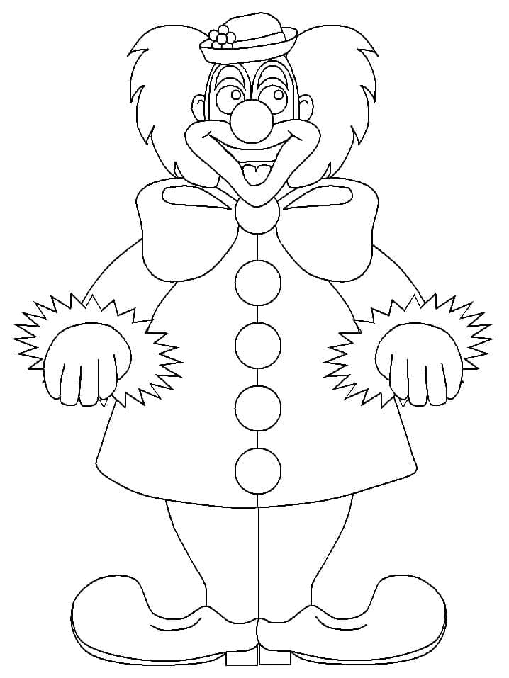 Desenho de Palhaço de Circo Feliz para Colorir