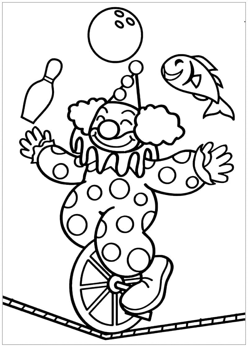 Desenho de Palhaço de Circo para Colorir
