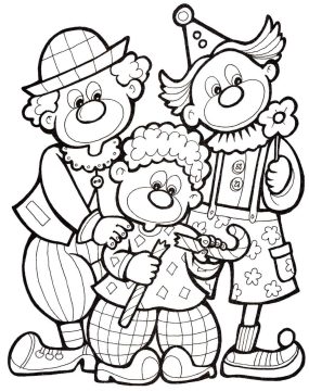 Desenho de palhaços de Circo para Colorir