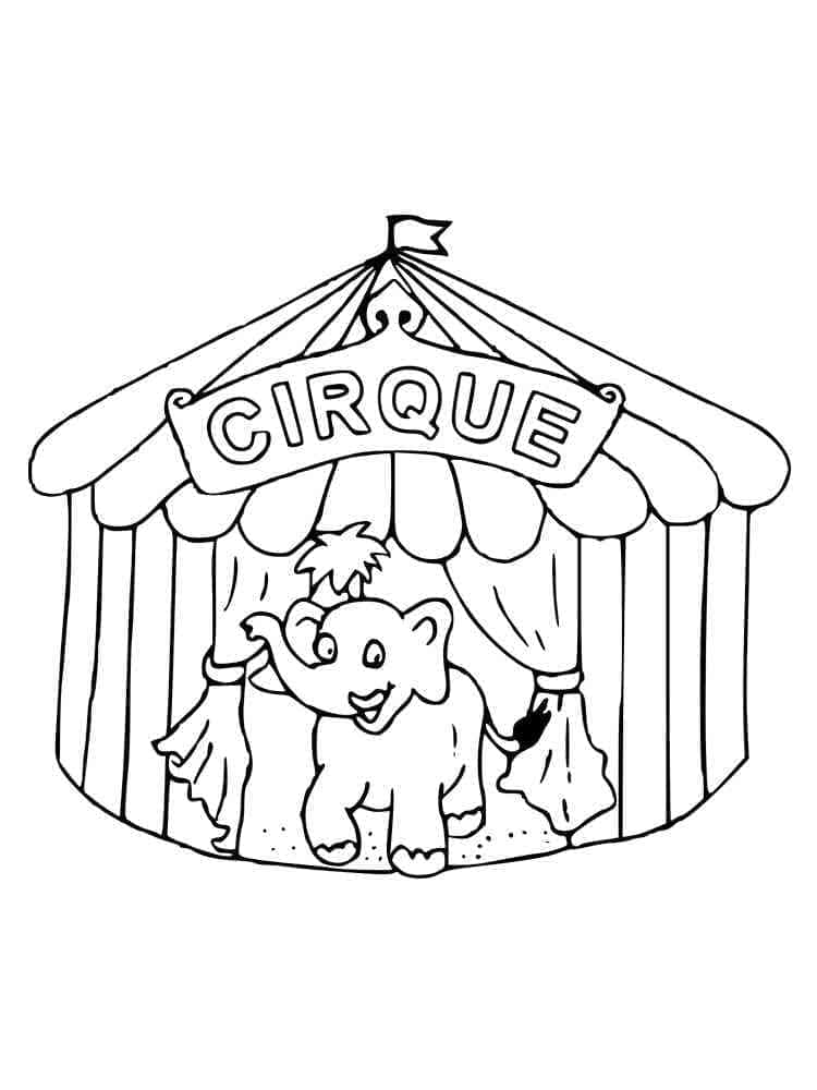 Desenho de Tenda de Circo para Colorir