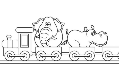 Desenho de Trem de Circo para Colorir