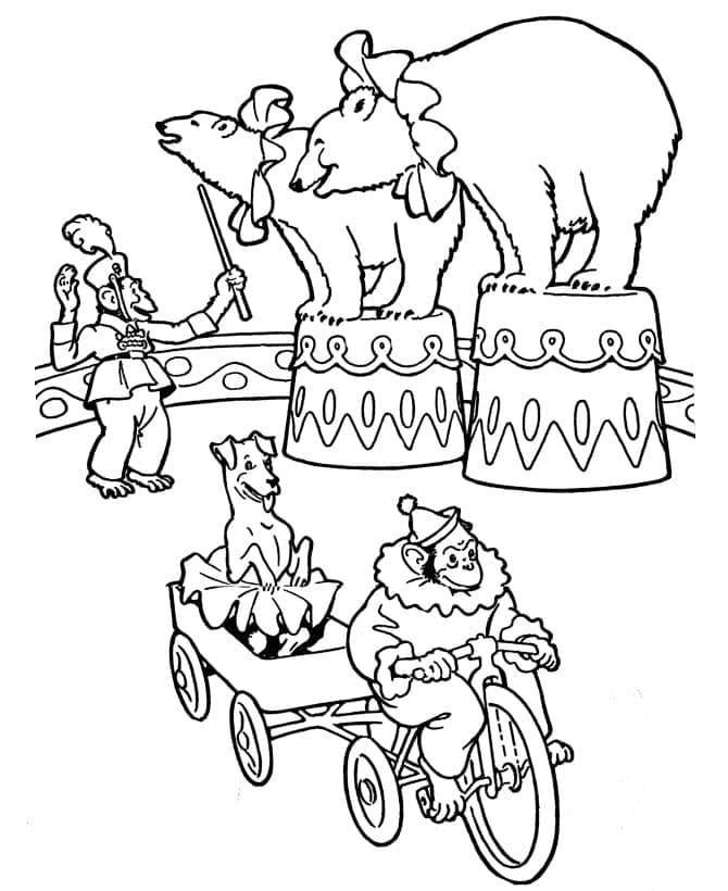 Desenho de um Espetáculo de Circo para Colorir