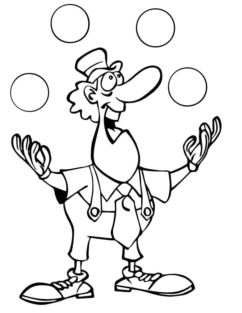 Desenho de um Palhaço de Circo para Colorir
