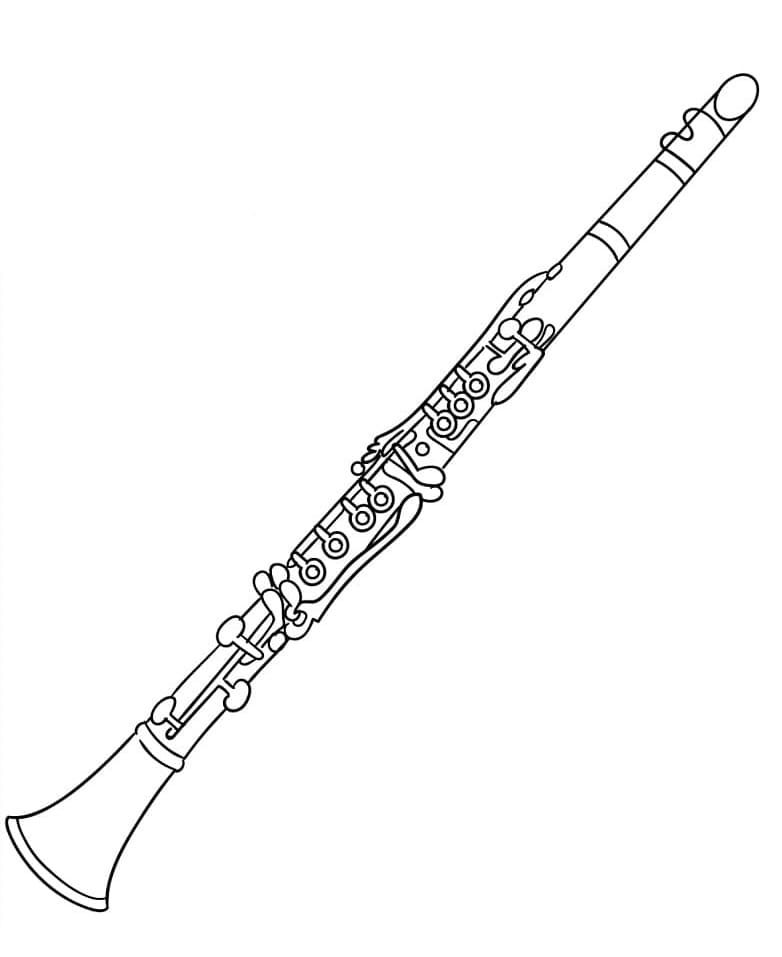 Baixar Desenho de Clarinete para Colorir em Pdf