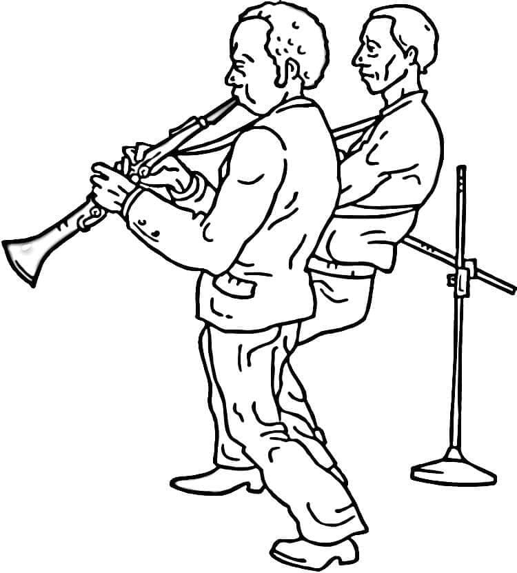 Desenho de Banda de Clarinete para Colorir