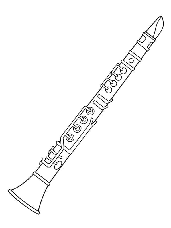 Desenho de Clarinete Fácil de Desenhar e Colorir