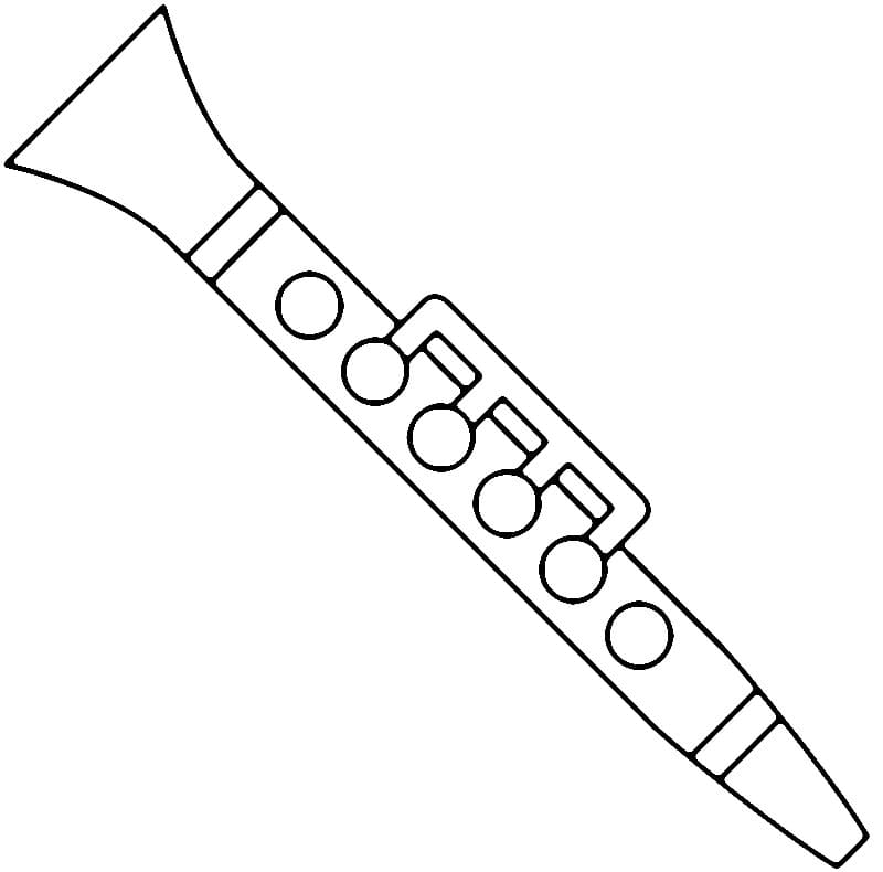 Desenho de Clarinete Fácil para Colorir