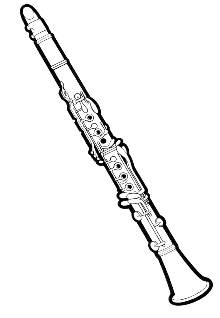 Desenho de Clarinete Grátis para Colorir