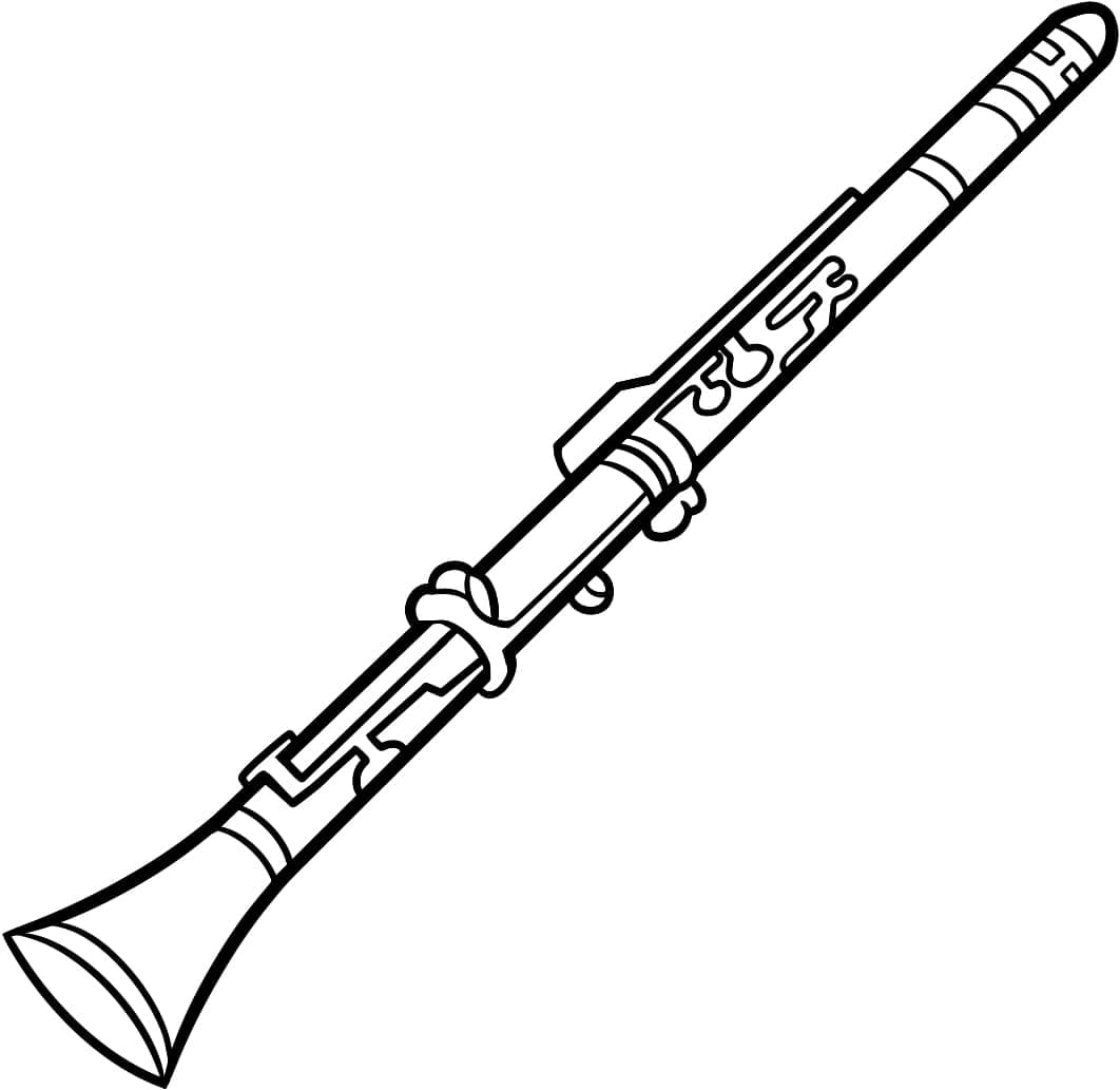 Desenho de Clarinete Grátis para Crianças para Colorir