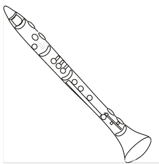 Desenho de Clarinete Imprimivel para Colorir