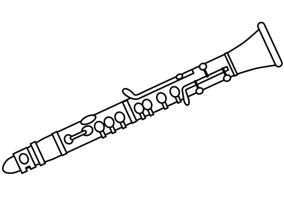 Desenho de Clarinete Perfeito para Colorir