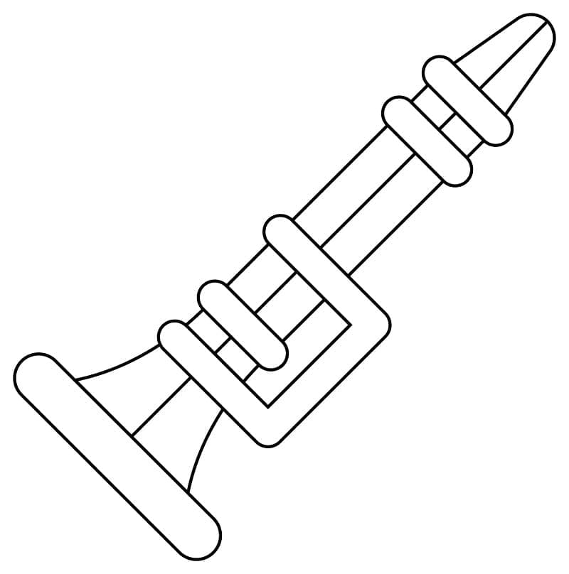 Desenho de Clarinete Simples para Colorir