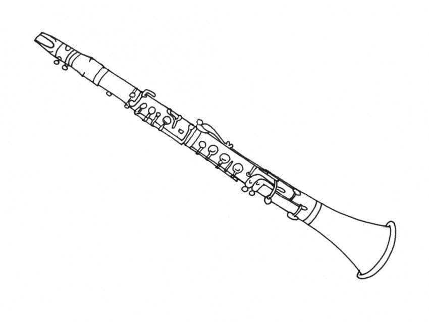 Desenho de Imagem de Clarinete para Colorir