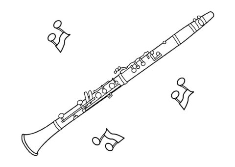 Desenho de O Clarinete para Colorir