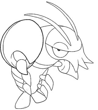 Desenho de Imagem de Pokemon Clauncher para Colorir