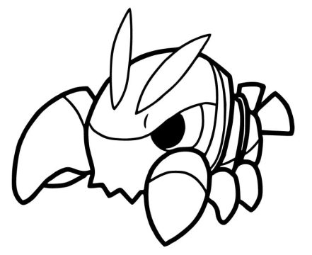Desenho de Pequeno Pokemon Clauncher para Colorir