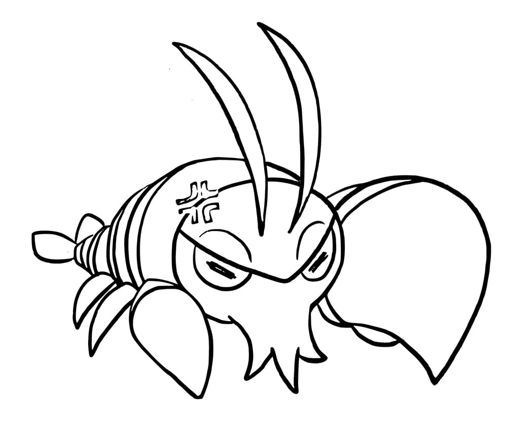 Desenho de Pokemon Clauncher Grátis para Crianças para Colorir