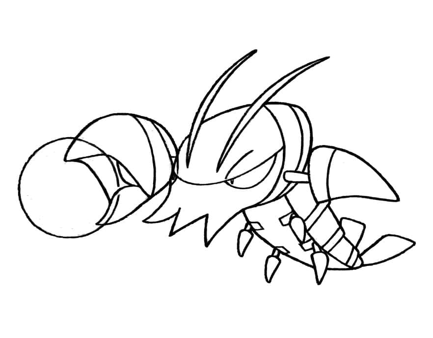 Desenho de Pokemon Clauncher para Crianças para Colorir