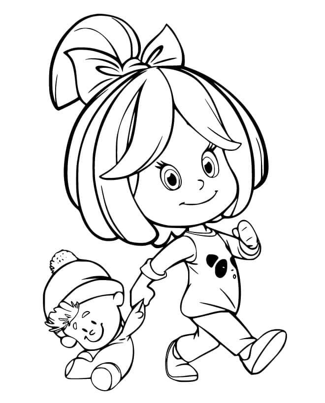 Desenho de Cleo Feliz para Colorir