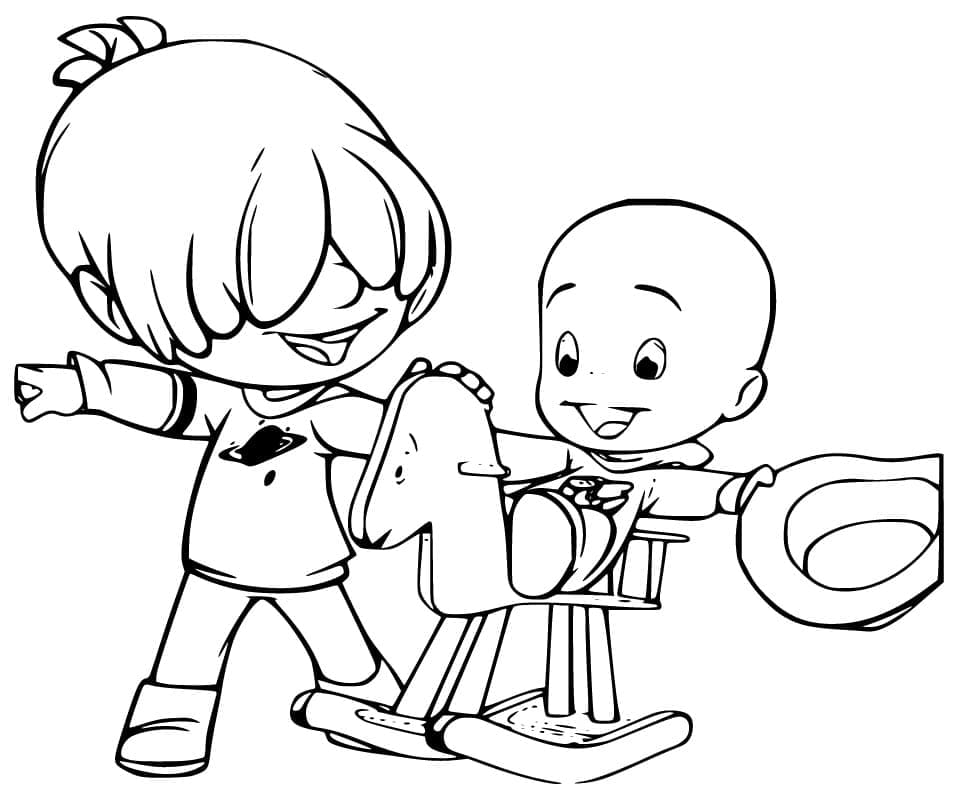 Desenho de Cuquin e Pelusin para Colorir