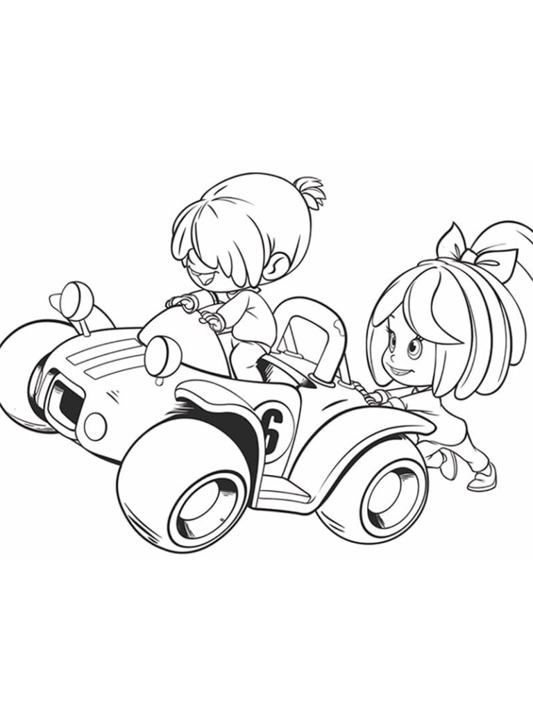 Desenho de Pelusin e Cleo para Colorir