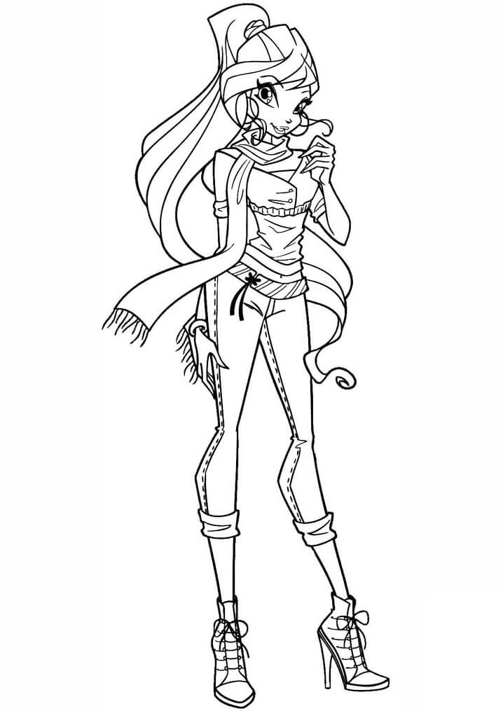 Desenho de Bloom da Clube Winx com Asas para Imprimir
