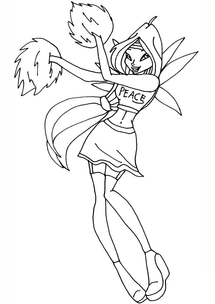 Desenho de Flora da Clube Winx Infantil para Imprimir