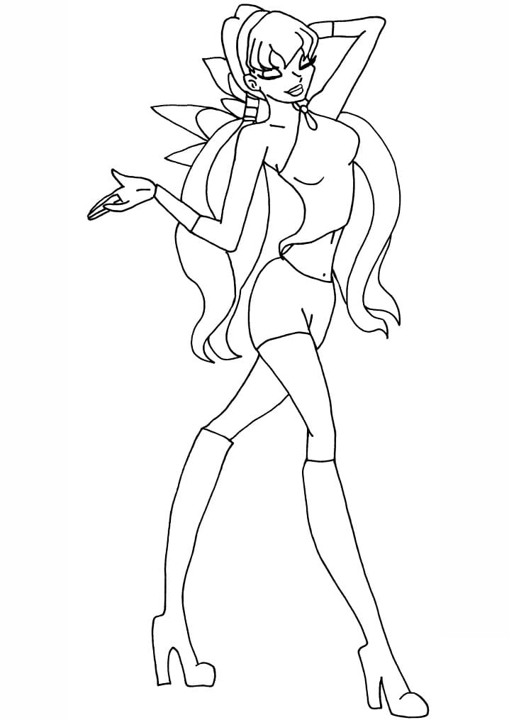 Desenho de Stella da Clube Winx Transformada para Colorir