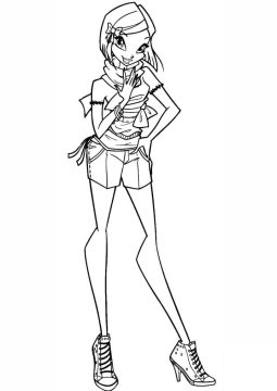 Desenho de Tecna da Clube Winx com Asas para Imprimir