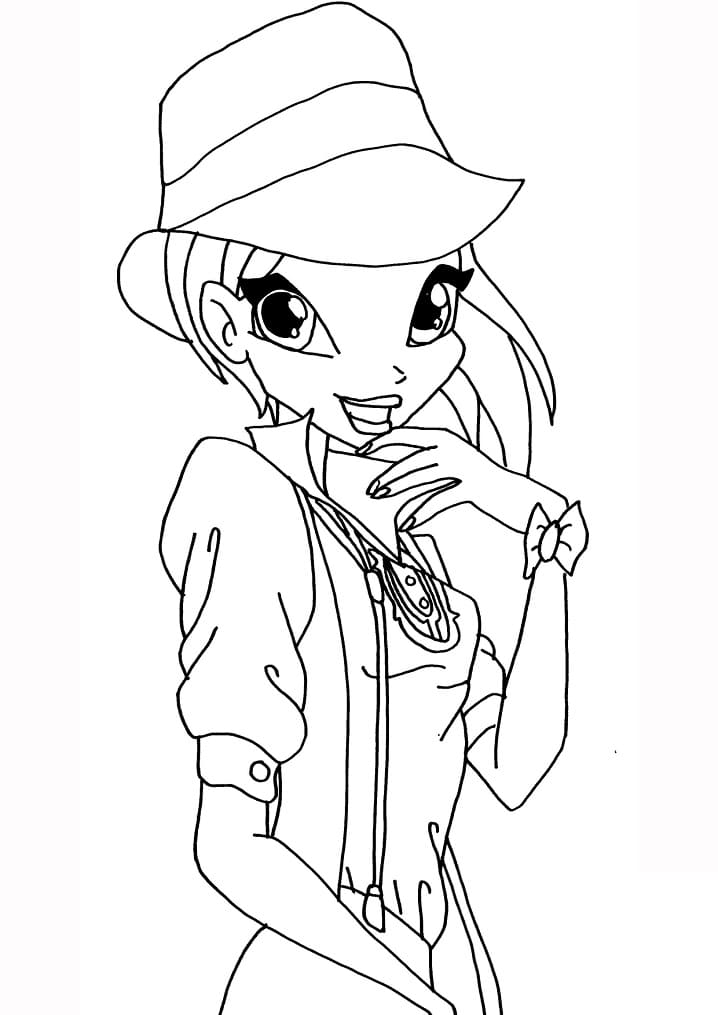 Desenho de Tecna da Clube Winx em Ação para Colorir