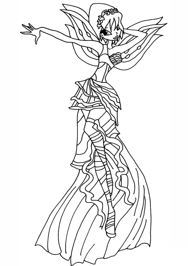 Desenho de Tecna da Clube Winx Mágica para Colorir Pdf